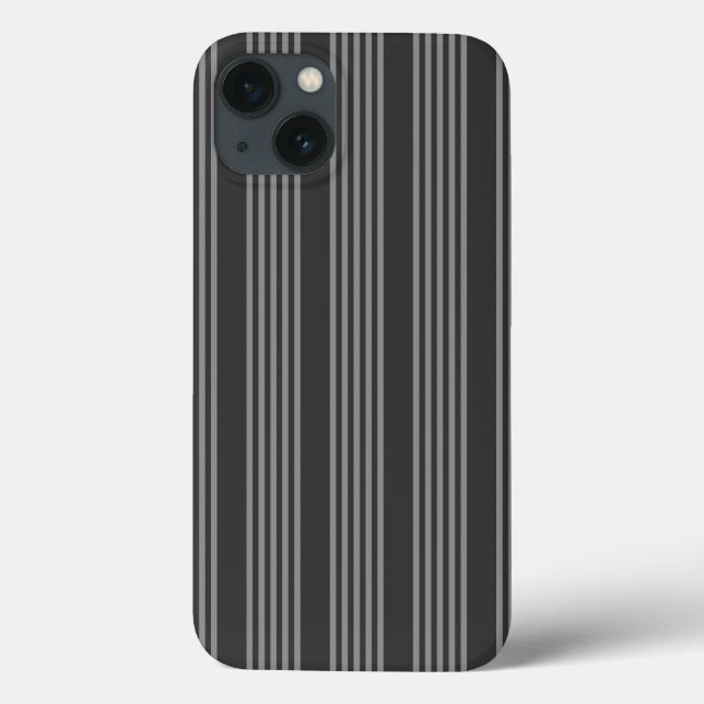 Fünf Streifen, grau und kohlefrei Case-Mate iPhone Hülle (Rückseite)