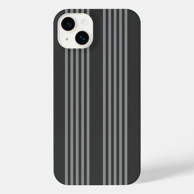 Fünf Streifen, grau und kohlefrei iPhone Hülle (Rückseite)