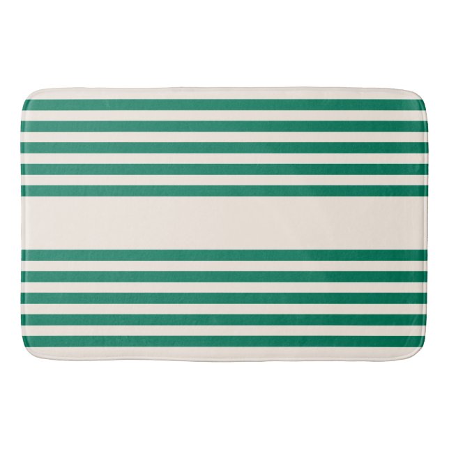Fünf Streifen, grün und beige Badematte (Vorderseite)