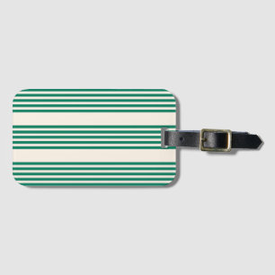 Fünf Streifen, grün und beige Gepäckanhänger