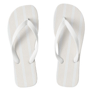 Fünf Streifen in Beige und Weiß Flip Flops