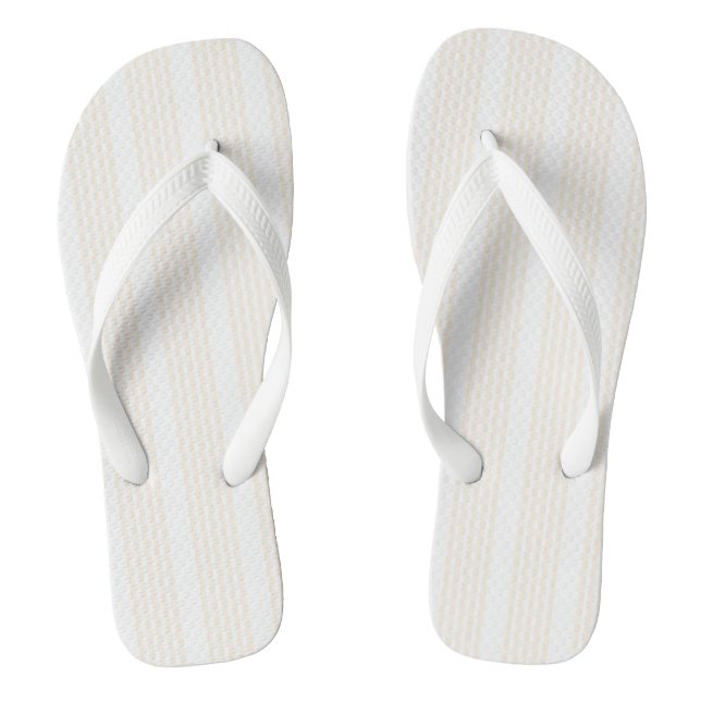 Fünf Streifen in Beige und Weiß Flip Flops (Fußbett)