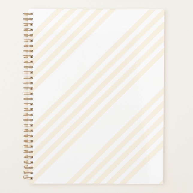 Fünf Streifen in Beige und Weiß Planer (Vorderseite)