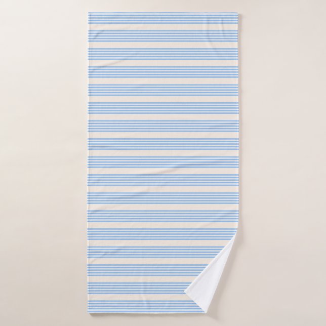 Fünf Streifen in Blau und Beige Badehandtuch (Badehandtuch)