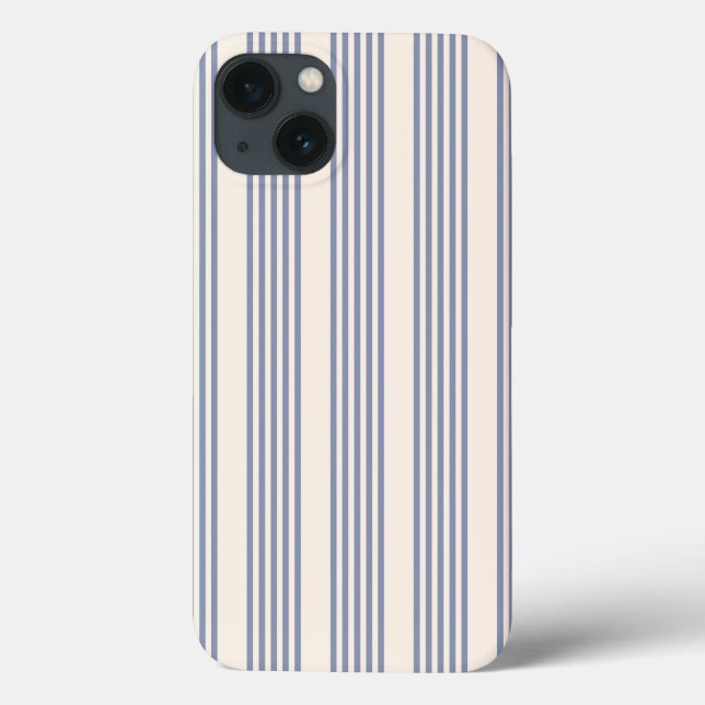 Fünf Streifen in Blau und Beige Case-Mate iPhone Hülle (Rückseite)