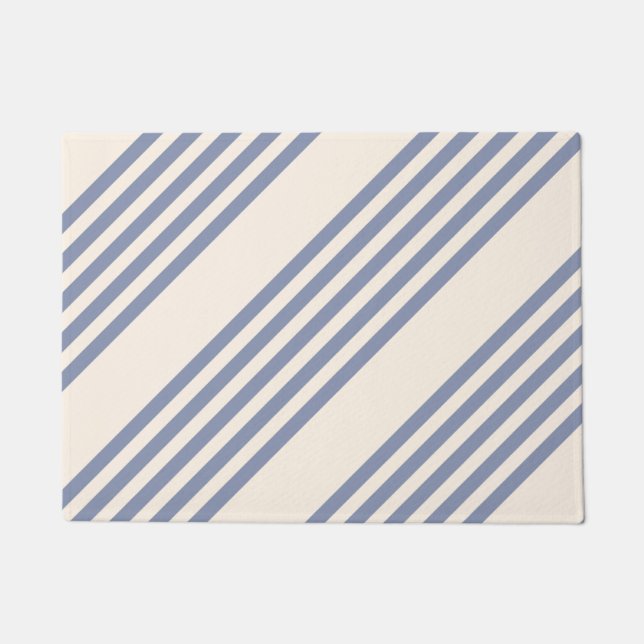 Fünf Streifen in Blau und Beige Fußmatte (Vorderseite)