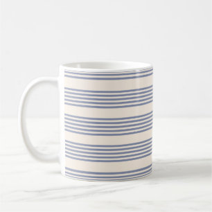 Fünf Streifen in Blau und Beige Kaffeetasse