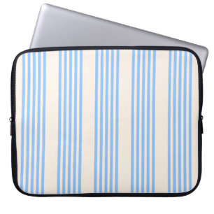 Fünf Streifen in Blau und Beige Laptopschutzhülle