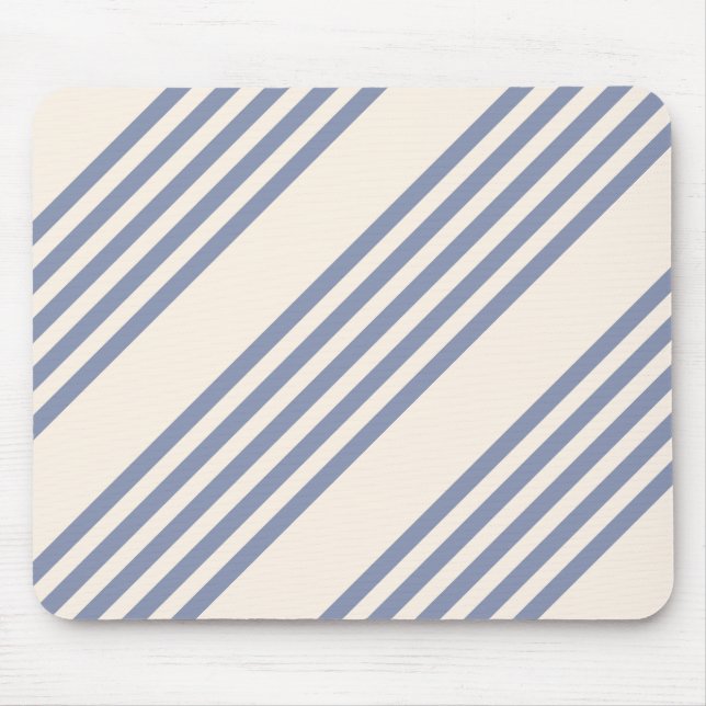 Fünf Streifen in Blau und Beige Mousepad (Vorne)