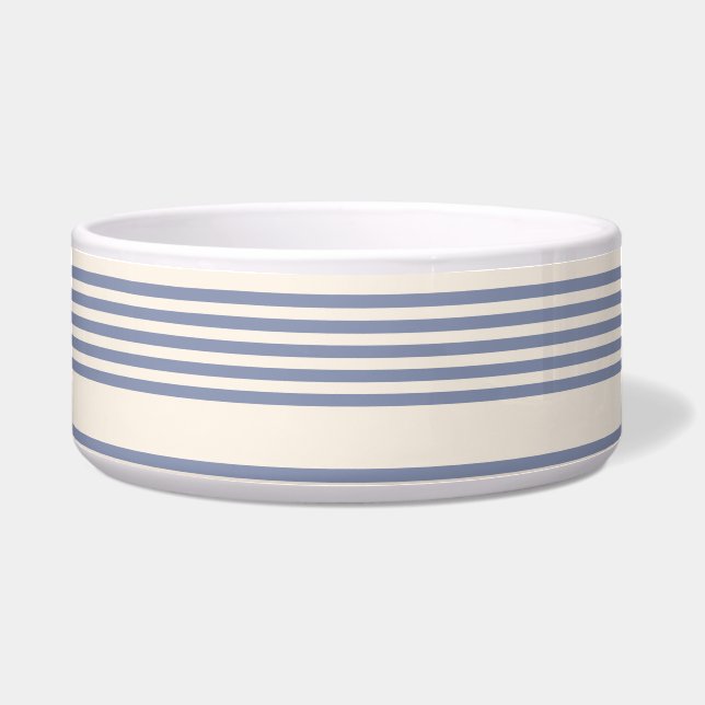 Fünf Streifen in Blau und Beige Napf (Vorderseite)