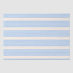 Fünf Streifen in Blau und Beige Seidenpapier
