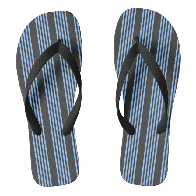 Fünf Streifen in Blau und Kohle Flip Flops (Fußbett)