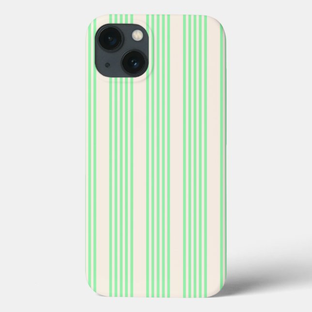 Fünf Streifen in grün und beige Case-Mate iPhone Hülle (Rückseite)
