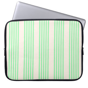 Fünf Streifen in grün und beige Laptopschutzhülle