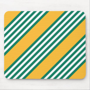 Fünf Streifen in grün und weiß, gelb Mousepad