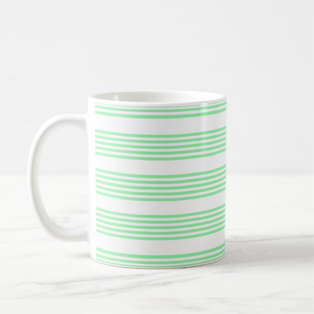 Fünf Streifen in grün und weiß Kaffeetasse (Links)