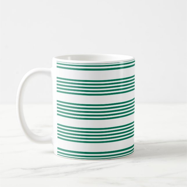 Fünf Streifen in grün und weiß Kaffeetasse (Links)