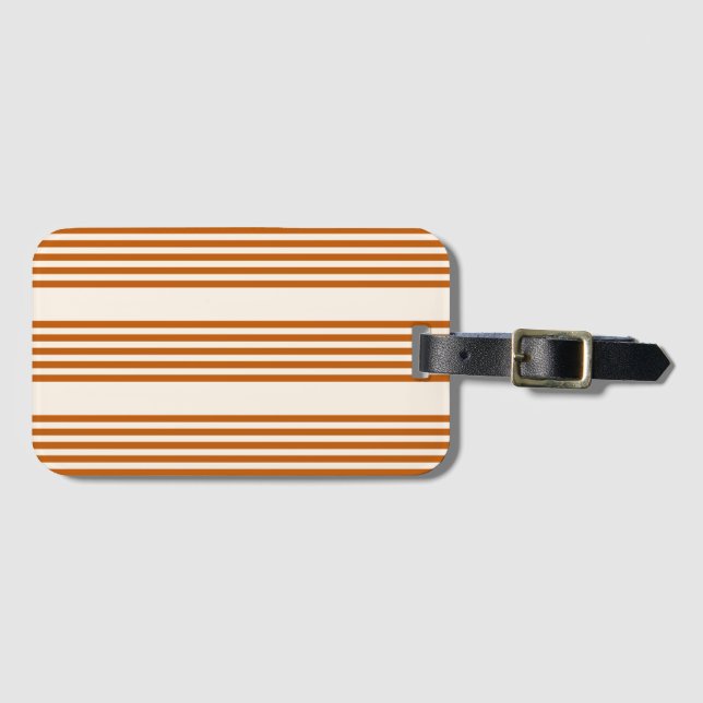 Fünf Streifen in Orange und Beige Gepäckanhänger (Vorderseite (Horizontal))