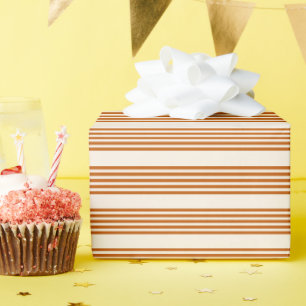 Fünf Streifen in Orange und Beige Geschenkpapier