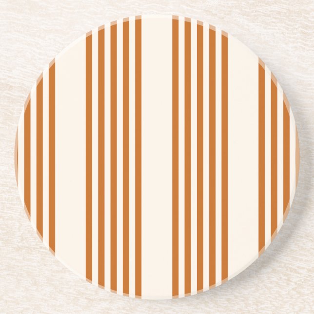Fünf Streifen in Orange und Beige Getränkeuntersetzer (Vorne)