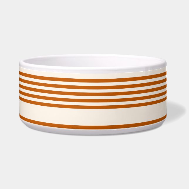 Fünf Streifen in Orange und Beige Napf (Vorderseite)