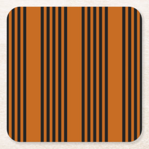 Fünf Streifen schwarz und verbrannt Rechteckiger Pappuntersetzer