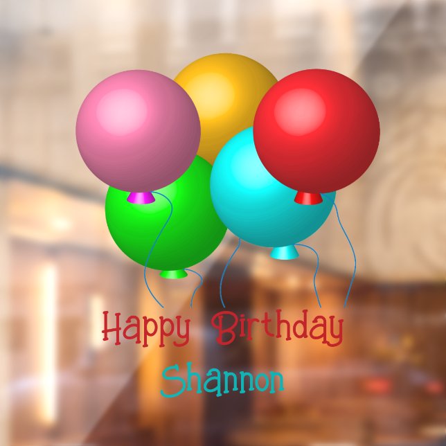 Fünf Tagesballons für anpassbaren Text Fensteraufkleber (Blatt 2)