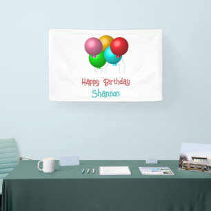 Fünf Tagesballons mit benutzerdefinierbarem Text i Banner