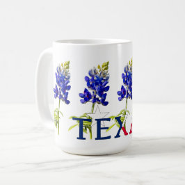 Fünf Texas Bluebonnet Blume Tasse