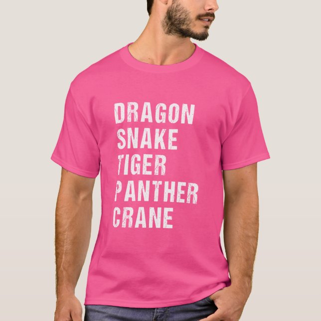 Fünf Tiere Kung Fu T-Shirt (Vorderseite)