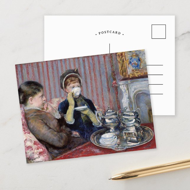 Fünf Uhr Tee | Mary Cassatt Postkarte (Von Creator hochgeladen)