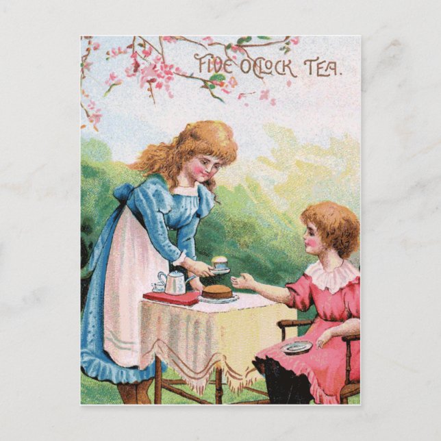 Fünf-Uhr-Tee Postkarte (Vorderseite)