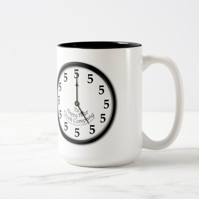 FÜNF UHR-UHR ZWEIFARBIGE TASSE (Rechts)