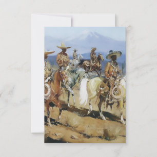 Fünf Vaqueros auf Pferden von Edward Borein Dankeskarte