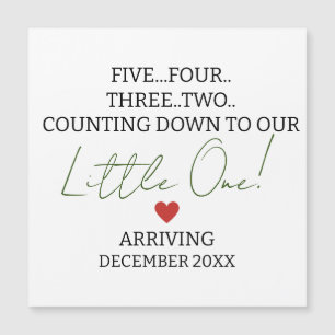 FÜNF VIER DREI ZWEI zählen bis zur Schwangerschaft Magnetkarte