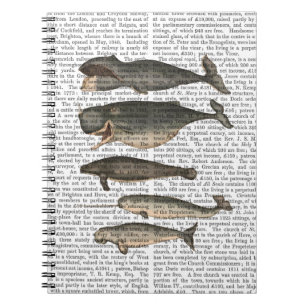 Fünf Vintage Wale Notizblock