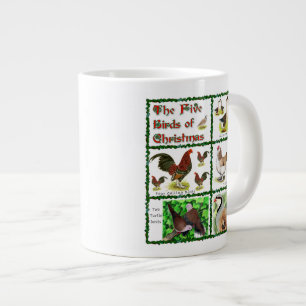 Fünf Vögel zu Weihnachten Jumbo-Tasse