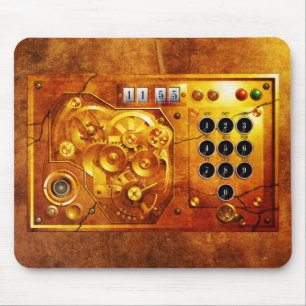 Fünf vor zwölf Steampunk-Uhr Grunge Mousepad