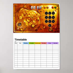 Fünf vor zwölf Steampunk-Uhr Grunge Poster
