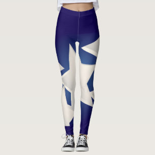 Fünf weiße Sterne Leggings