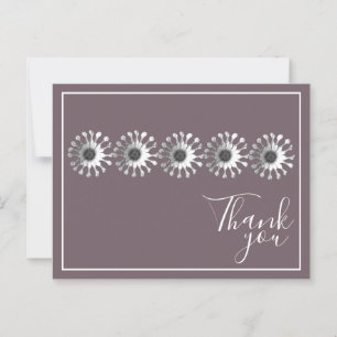 Fünf White Daisis Mauve Hintergrund Vielen Dank Postkarte