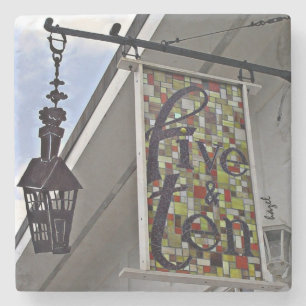 Fünf & Zehn, Athen, Georgien, Marmorstein Unterset Steinuntersetzer