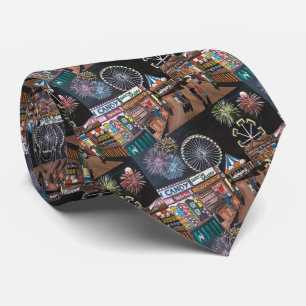 Funfair bei der Nachtmalerei von Alfred Fox Krawatte