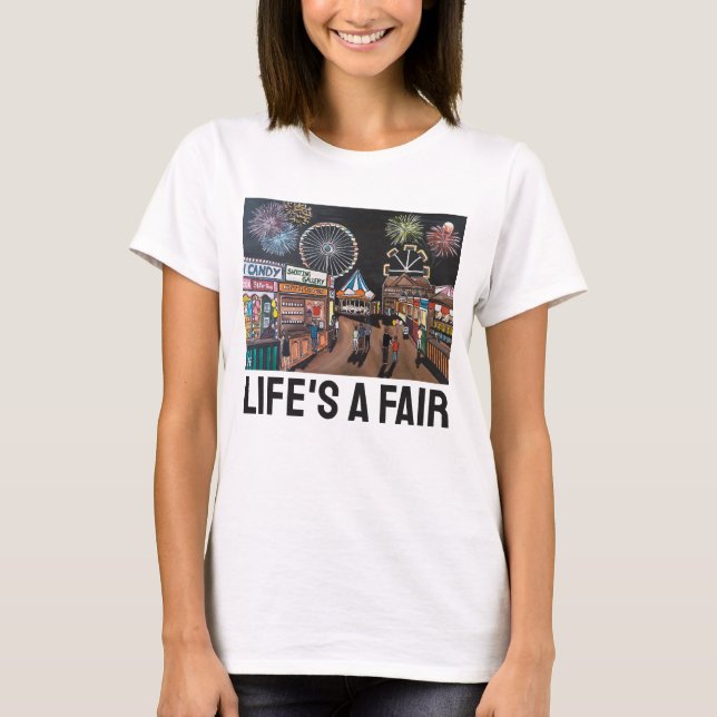 Funfair bei der Nachtmalerei von Alfred Fox T-Shirt (Vorderseite)