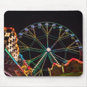 Funfair Riesenrad bei Nacht Mousepad