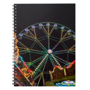 Funfair Riesenrad bei Nacht Notizblock