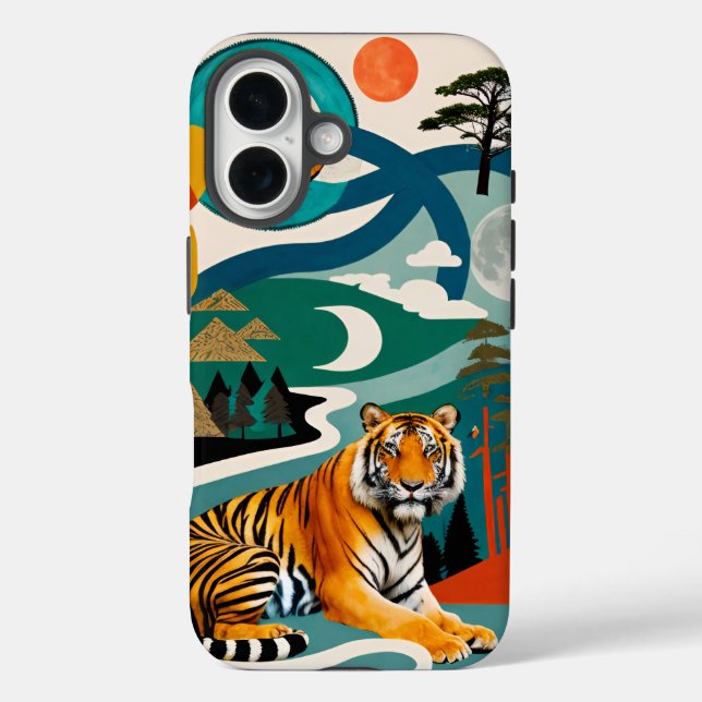 Fünffarbiger brillanter Tiger Case-Mate iPhone Hülle (Rückseite)
