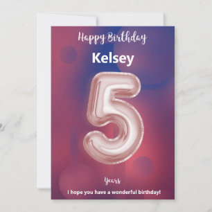 Fünfjährige Happy Birthday Card