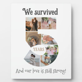 Fünfjähriges Hochzeitstag Fotoplatte