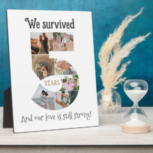 Fünfjähriges Hochzeitstag Fotoplatte